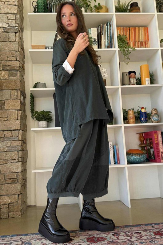 Cooper Needlecord Panel Top Charcoal /12=